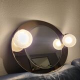 Smoked oval mirror, Italy, 1970
