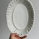 Woven white porcelain bread basket
