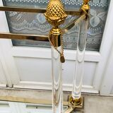 Console in Plexiglas and gold metal