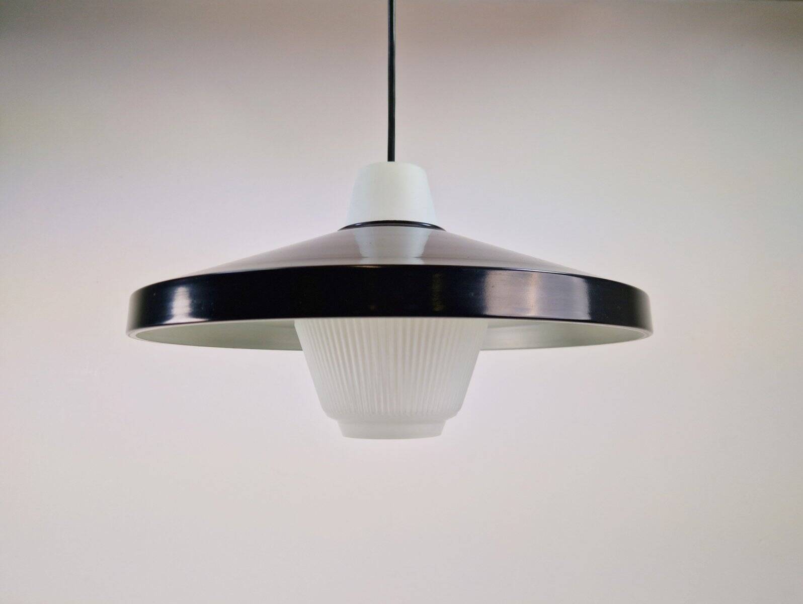 Opaline Glass Pendant Lamp attributed to Louis Kalff for Philips, 1960s