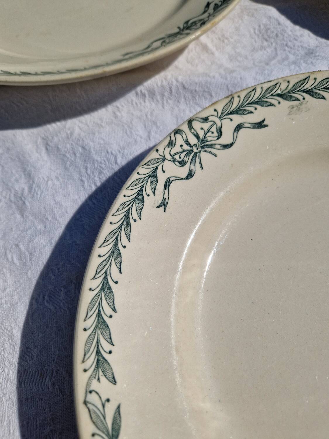 6 Dinner Plates Belleville De Longchamp Terre De Fer Decor, 1900s