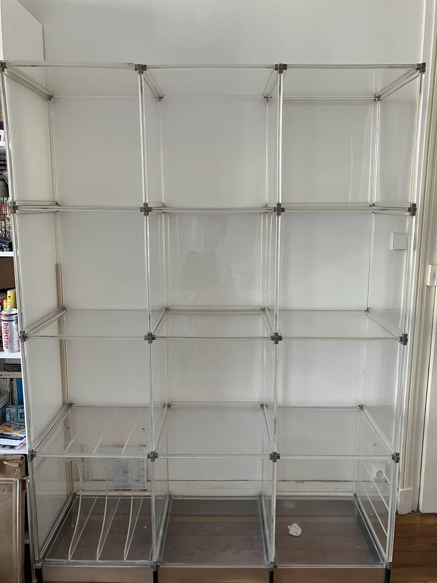 Vintage Plexiglas shelf, bookcase