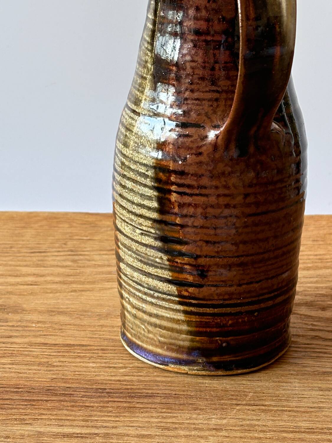 Vintage enameled stoneware pitcher