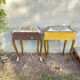 Pairs of Florentine bedside tables in gilded wood.