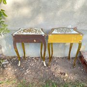 Paires de chevets florentins en bois doré