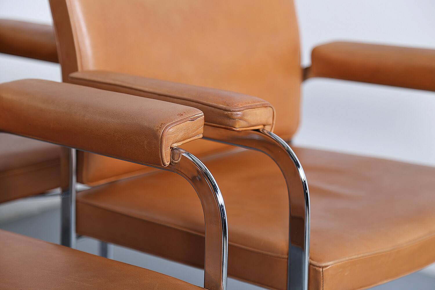 Set of 6 De Sede RH 305 Dining Chairs by Robert Haussmann in Cognac Leather