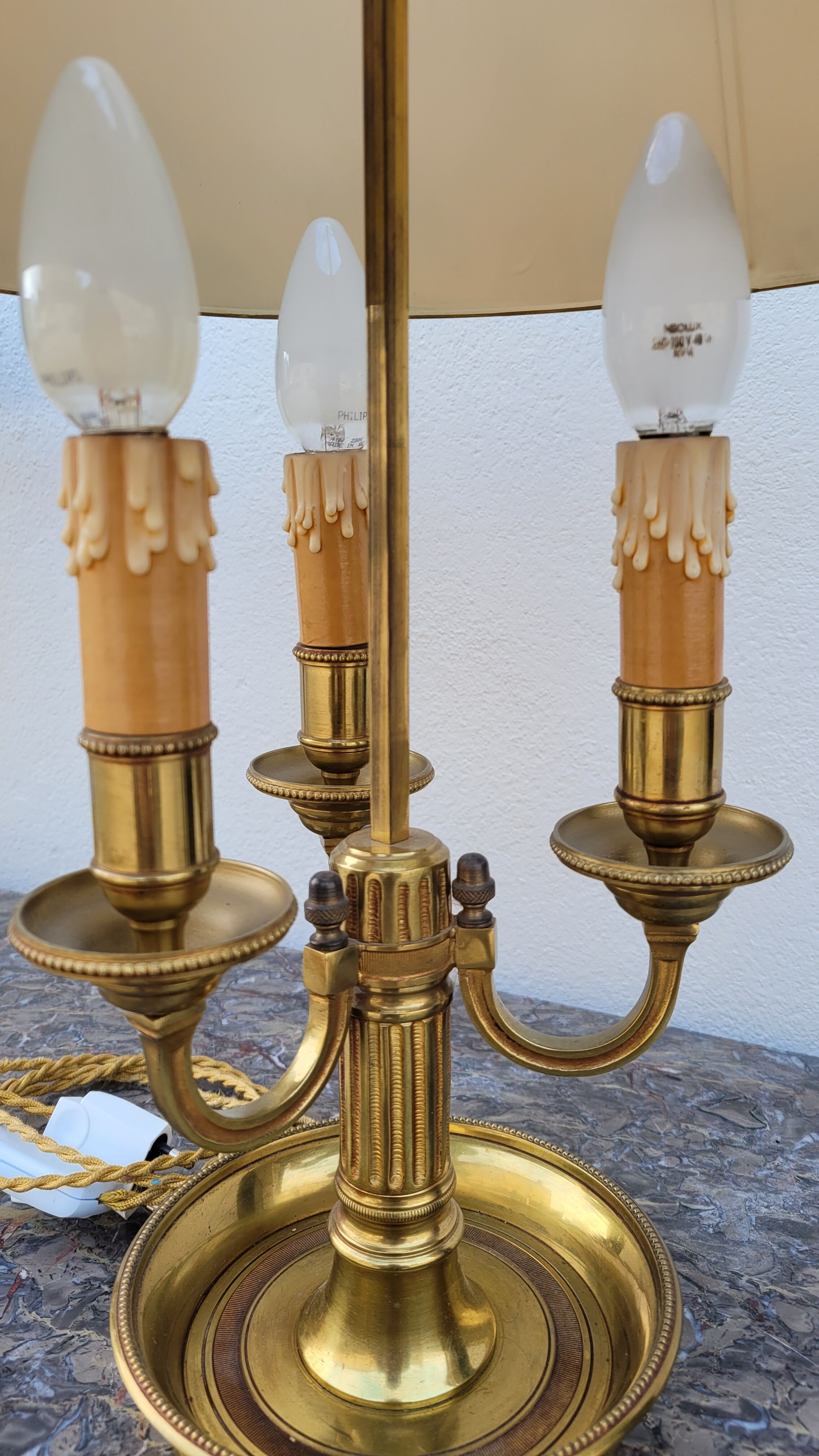 Empire style hot water bottle lamp in bronze