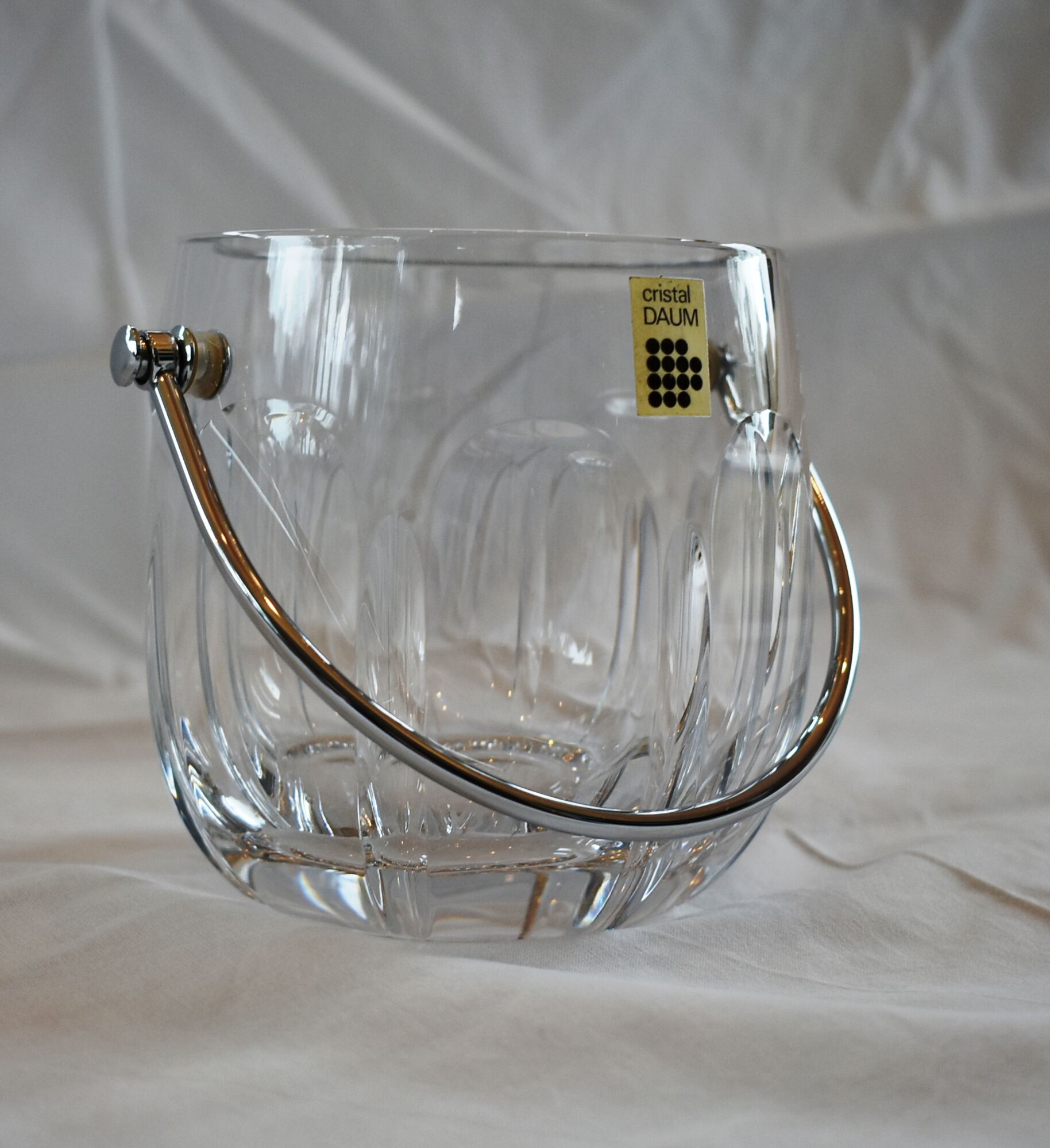 Seau à glace vintage daum cristal clair ciselé