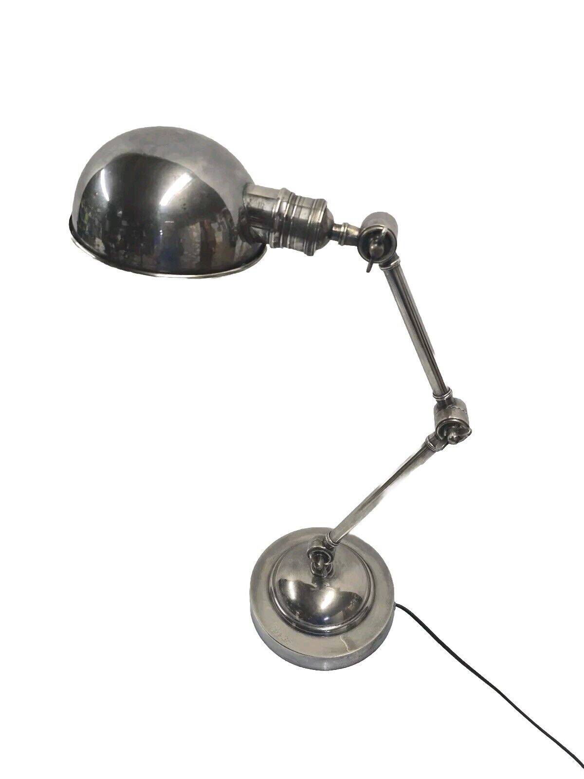 lampe de bureau articulée en laiton chromé