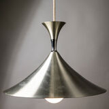 Scandinavian suspension lamp in brushed aluminum
