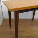 Mid-century grid coffee table, in wood & marquetry