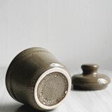 Small stoneware pot and lid
