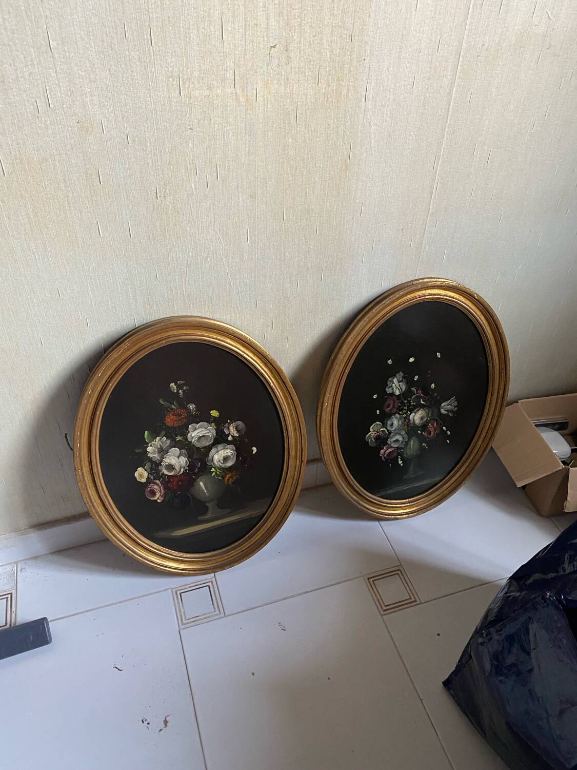 Lot de 2 tableaux anciens huile sur toile