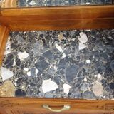 Buffet Art Déco en noyer avec marbres et guérites