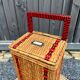 Vintage bread hutch in wicker and scoubidou