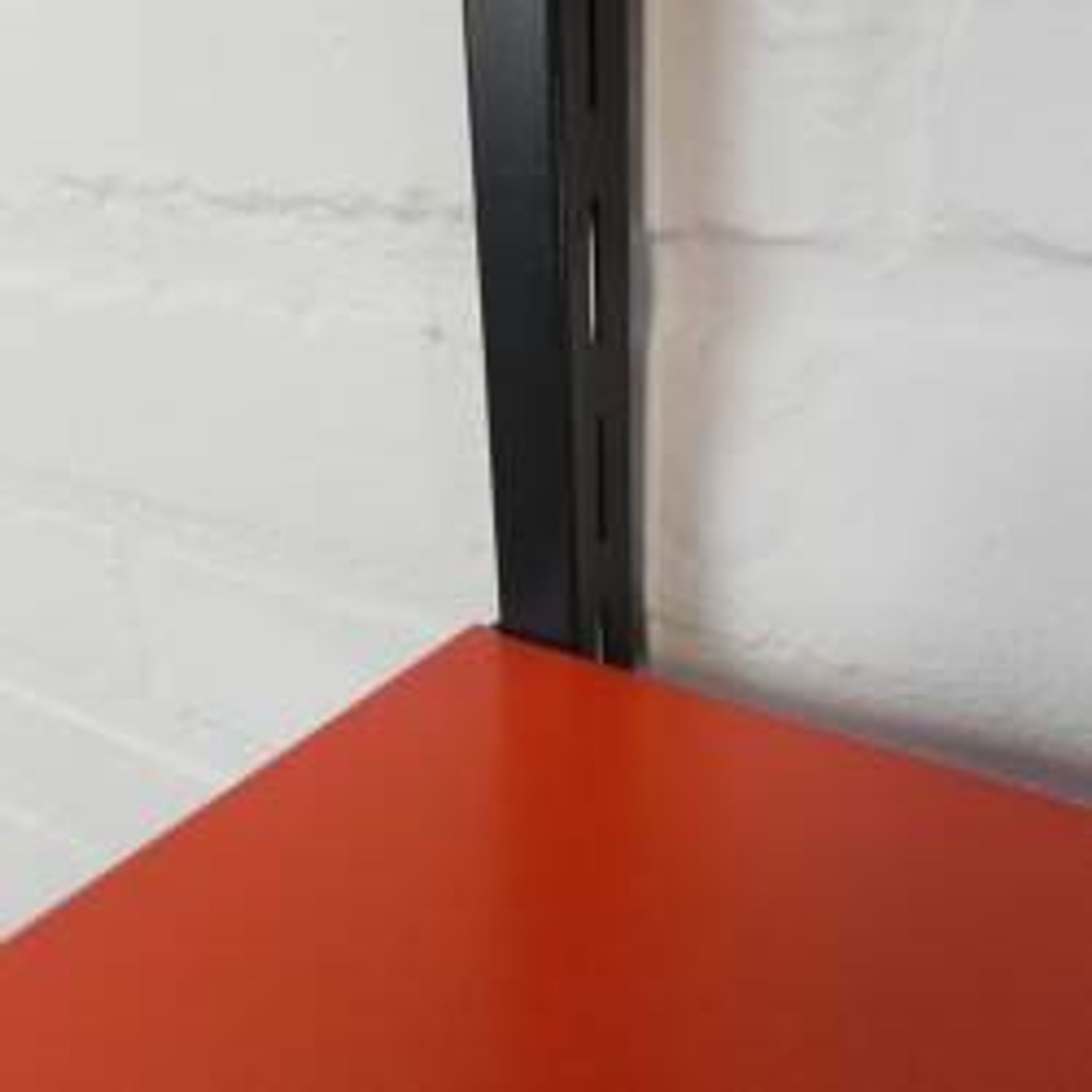 Tomado Holland - A. Dekker wall shelf, orange and black, 1970s