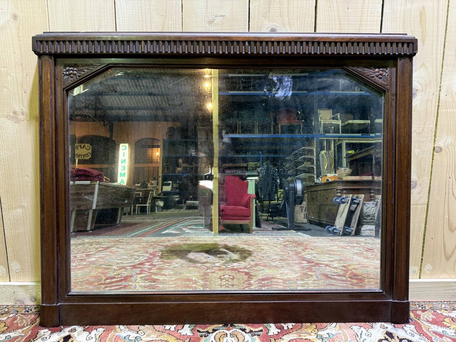Art Deco period walnut mirror