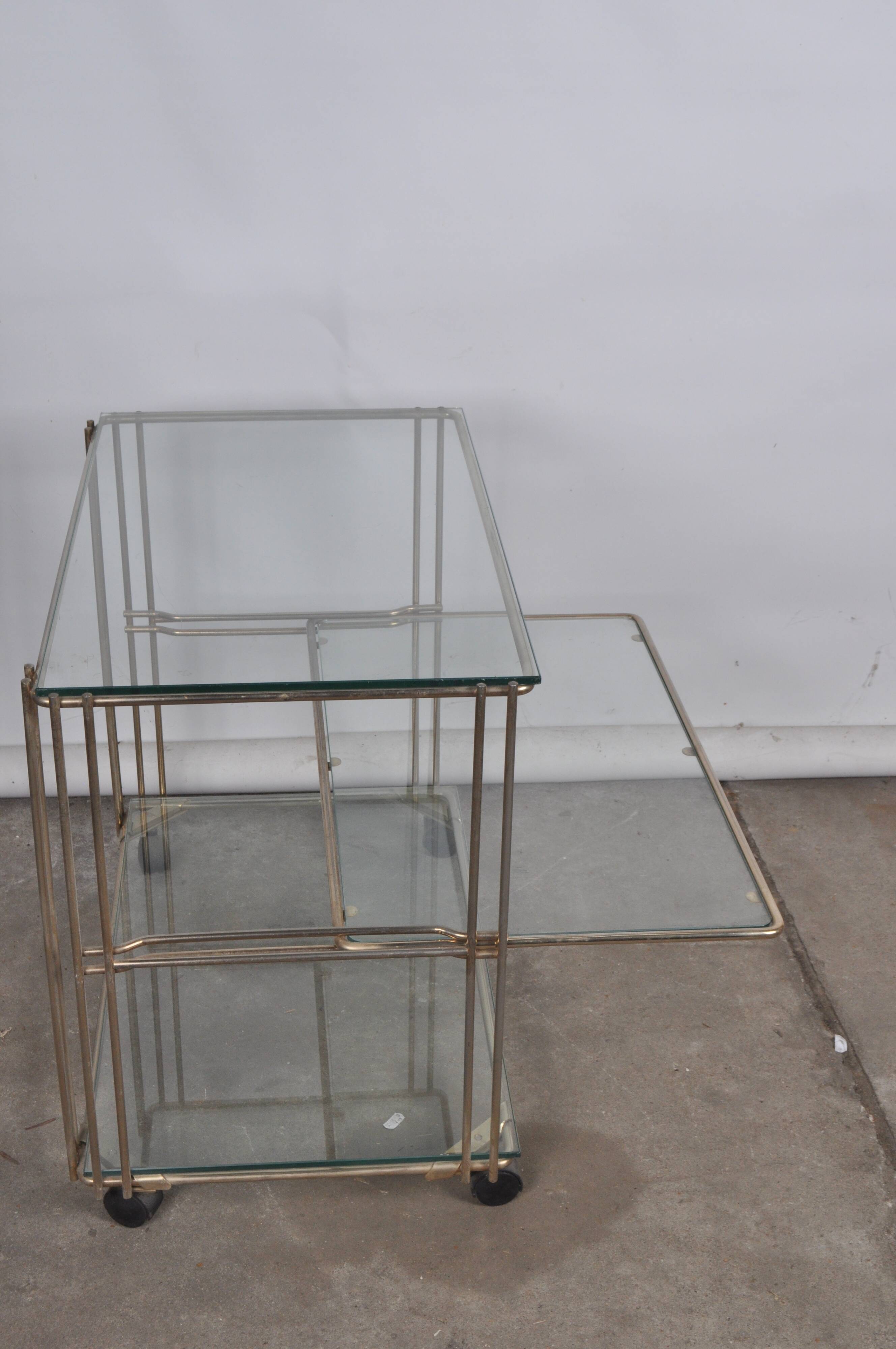 Gold metal serving trolley