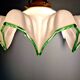 Art Deco pendant light in scalloped white opaline, 1920-30