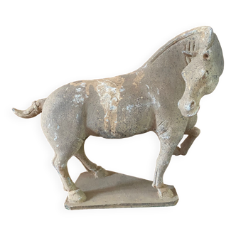 Statue equestre en terre cuite