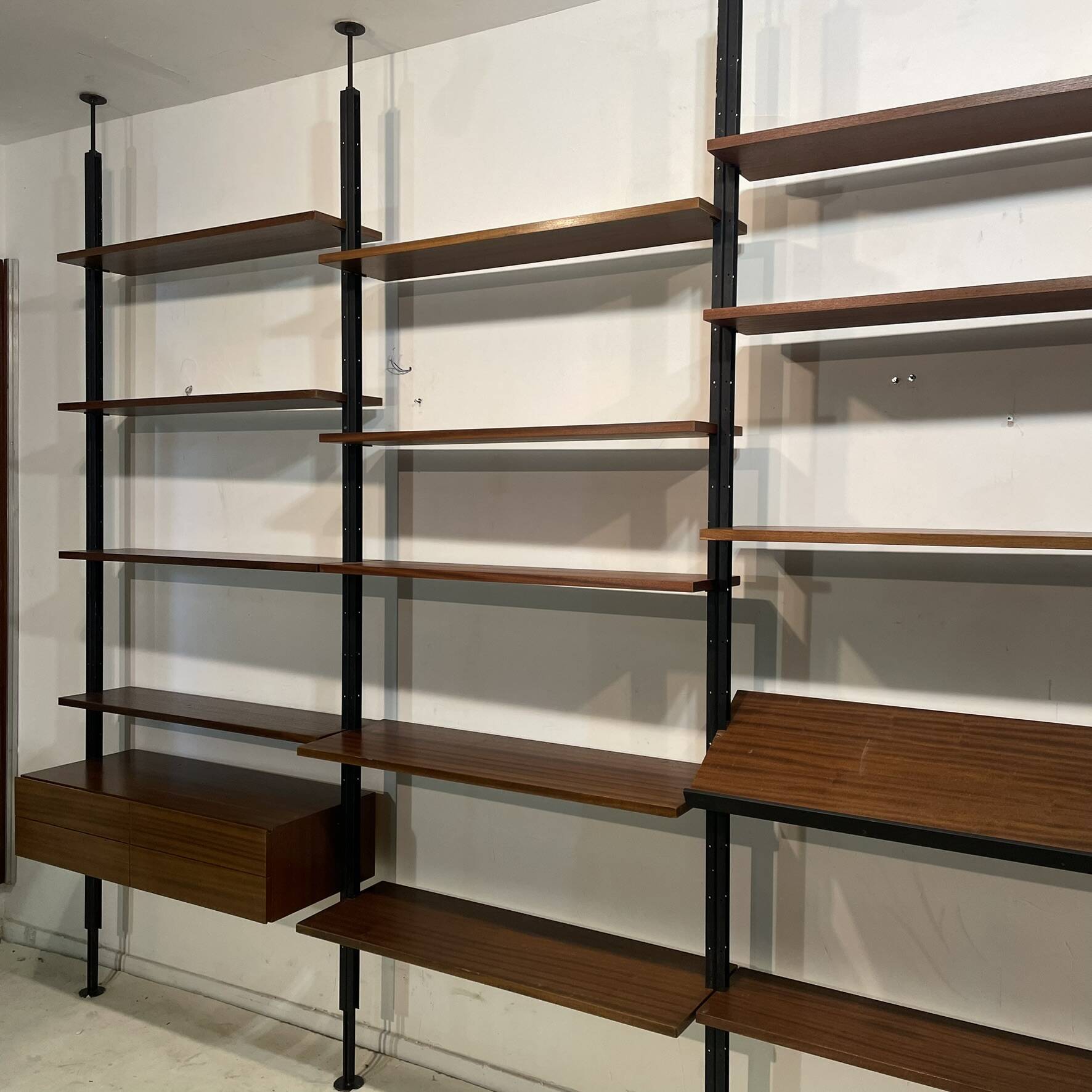 Rosewood Wall or Floor/Ceiling Bookcase