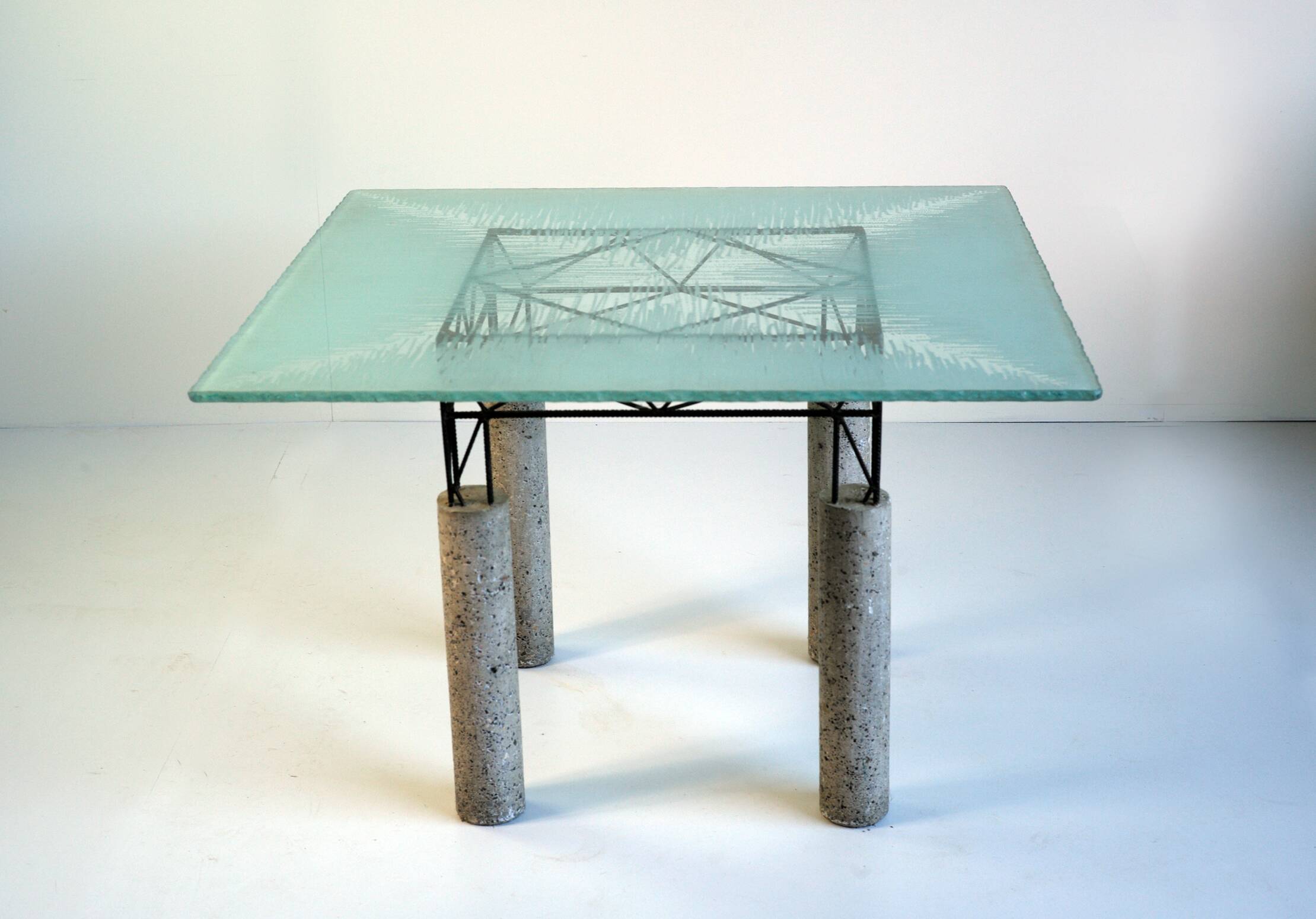 Concrete and ground glass table, Italy 1980's