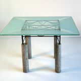 Table en béton et verre meulé, Italie 1980