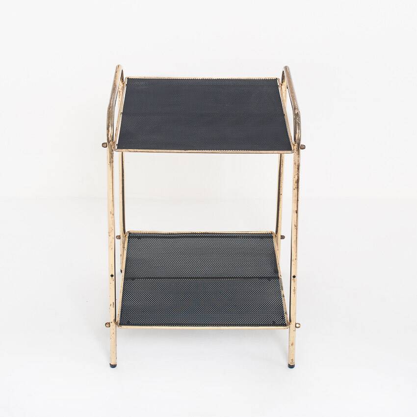 Vintage side table in gilded and painted iron. France, 1950s.