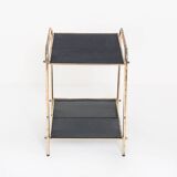 Vintage side table in gilded and painted iron. France, 1950s.