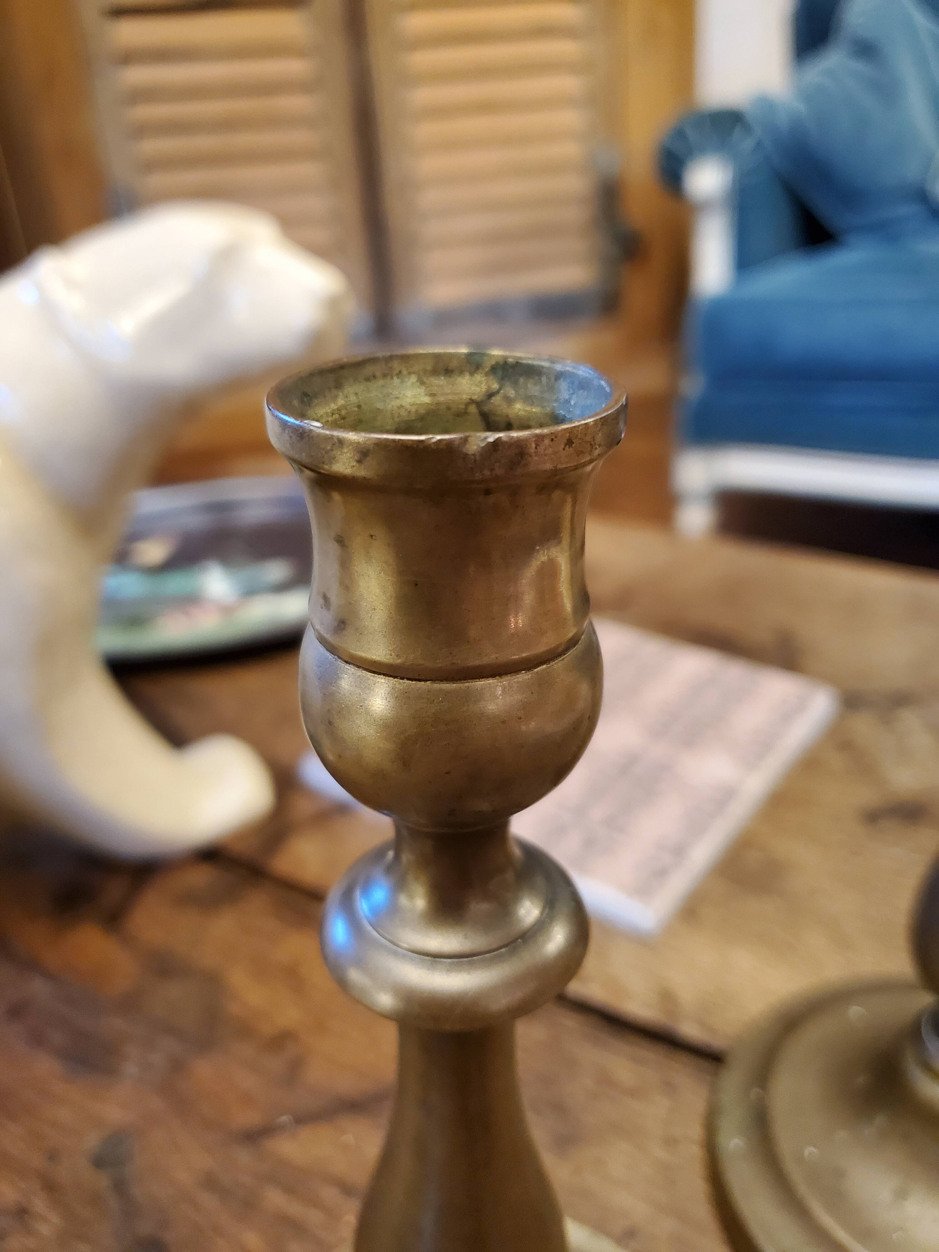 2 brass candle holders