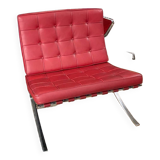 Barcelona red leather chair Knoll edition