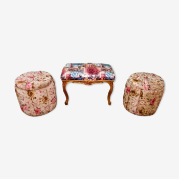 Bench with Louis XV style ottoman