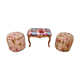 Louis XV style bench with poufs