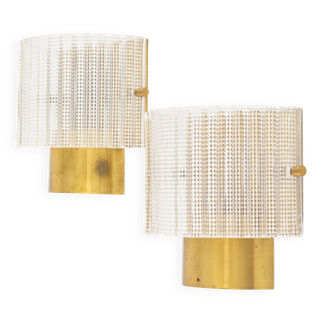 Carl Fagerlund Lights Glass and Brass for Orrefors Sweden 1960