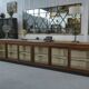 Large counter/trade sideboard with sliding glass doors