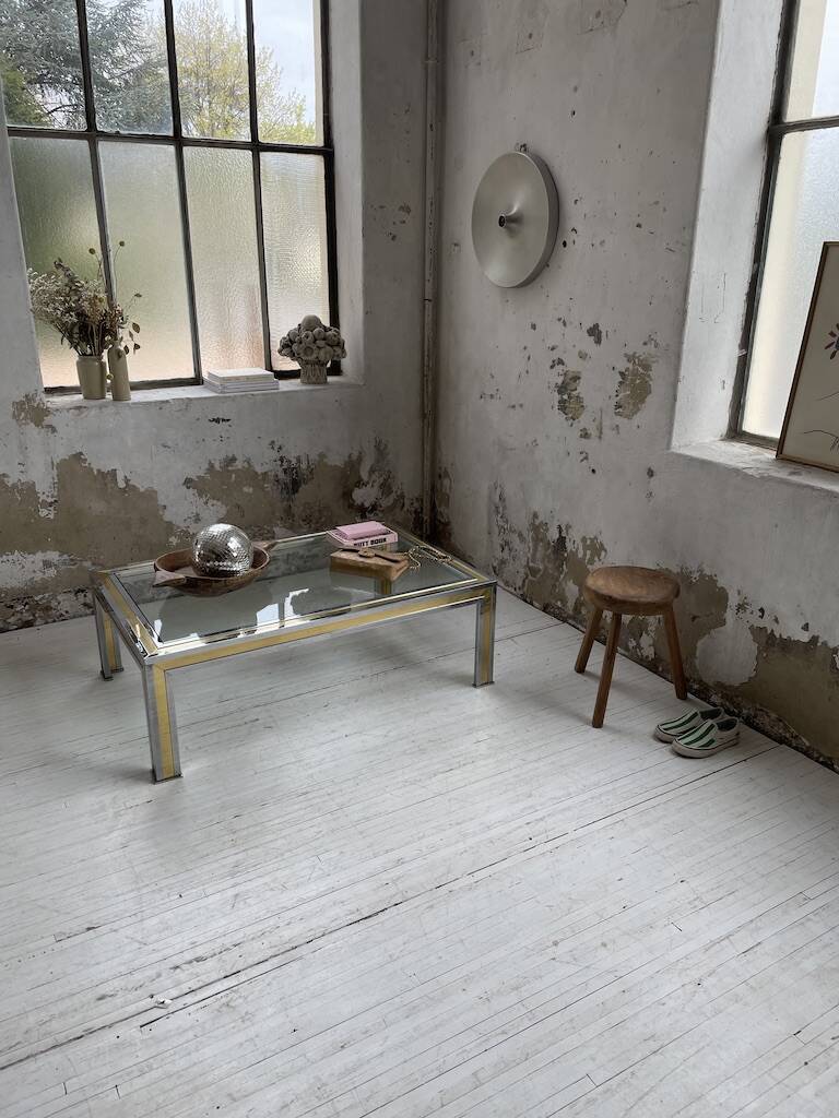 Romeo Rega chrome brass coffee table