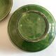 Set 5 plates flat caps dessert in green glazed earth 1960