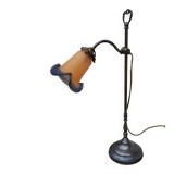 Swan neck lamp tulip shade glass paste vannes antique vintage