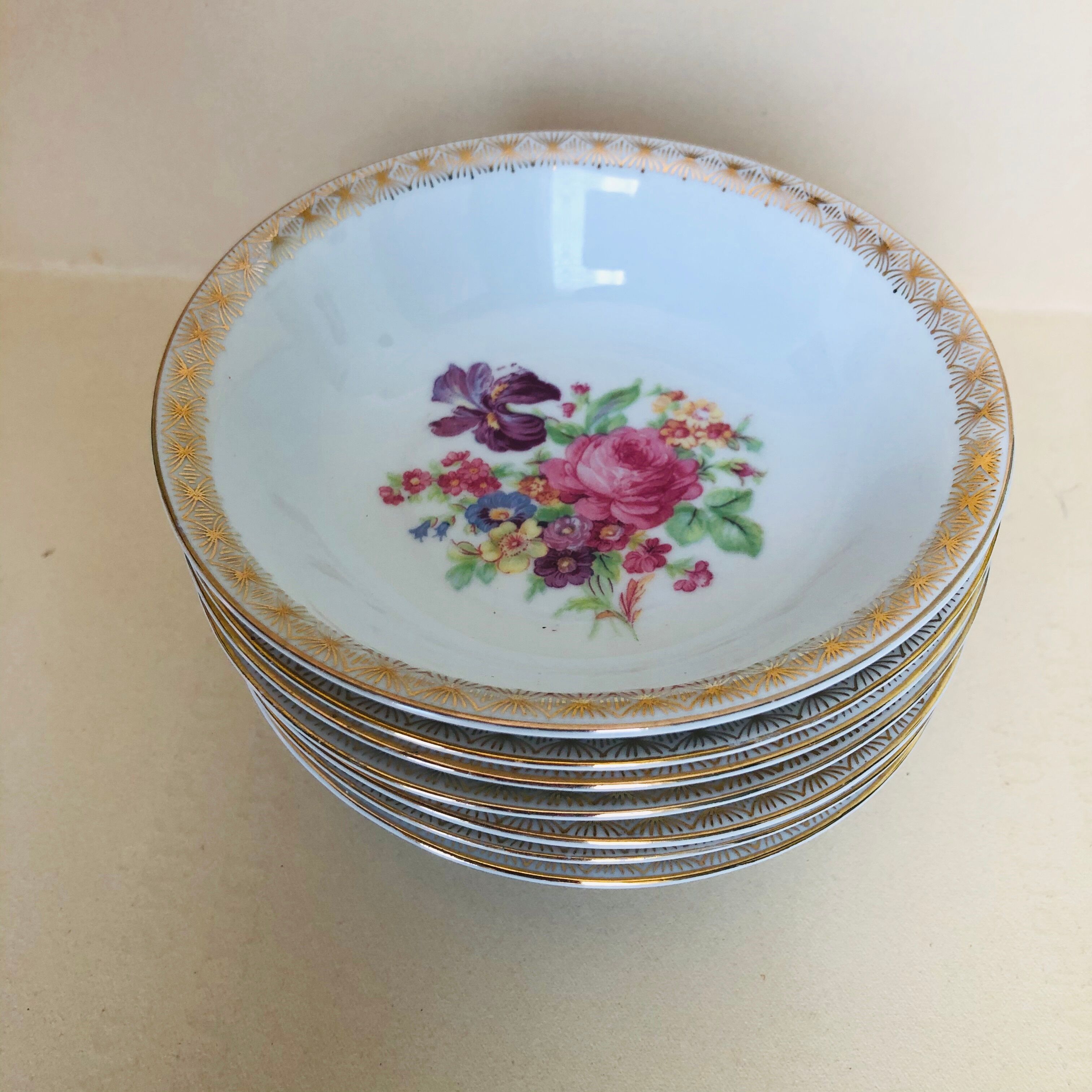 Set of six porcelain cups