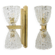 Pair of Art Decò Style Murano Glass and Brass Sconces