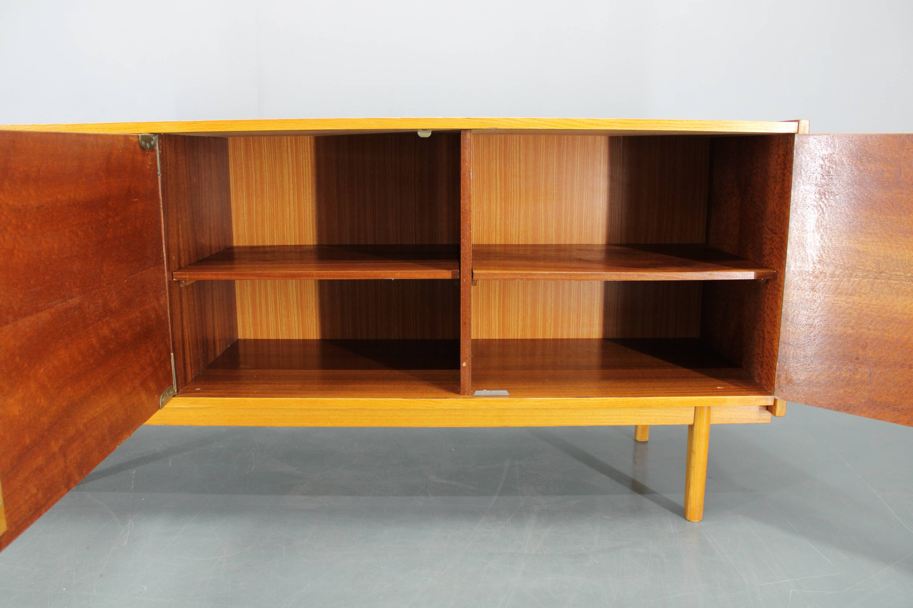 1960s Czechoslovakian maple veneer sideboard, high gloss finish