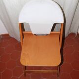 Designer folding chairs in wood and fabric