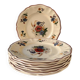 Series of 8 Digoin Sarreguemines flat plates, Agreste collection