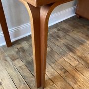 Teak veneer and green linoleum pedestal desk, Rud Thygesen & Johny Sorensen