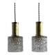 Pair of vintage textured glass suspensions