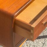 Tables de chevet en teck avec pieds en chêne attribuées à Johannes Andersen, 1964, lot de 2