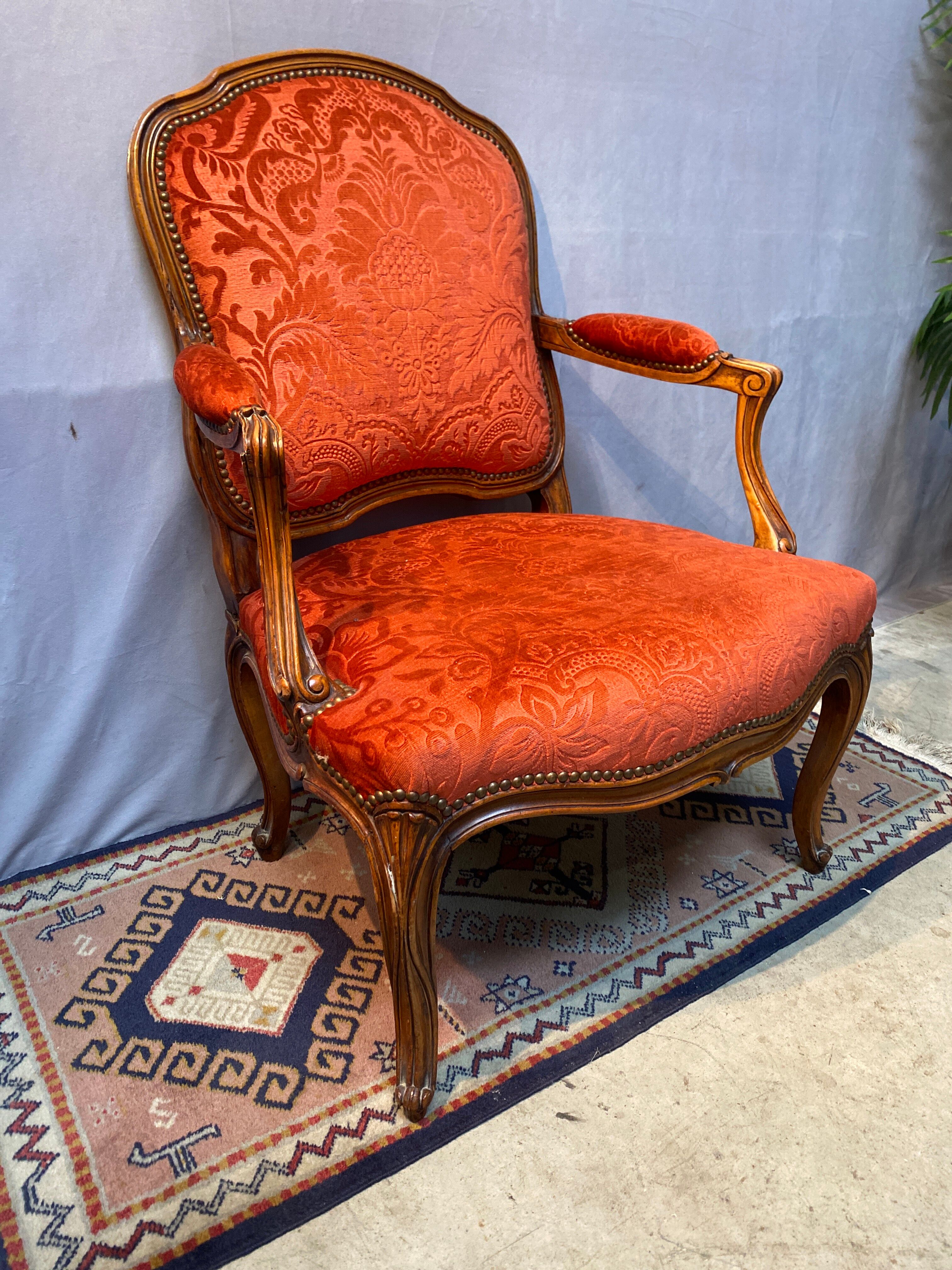 Walnut armchair louis XV