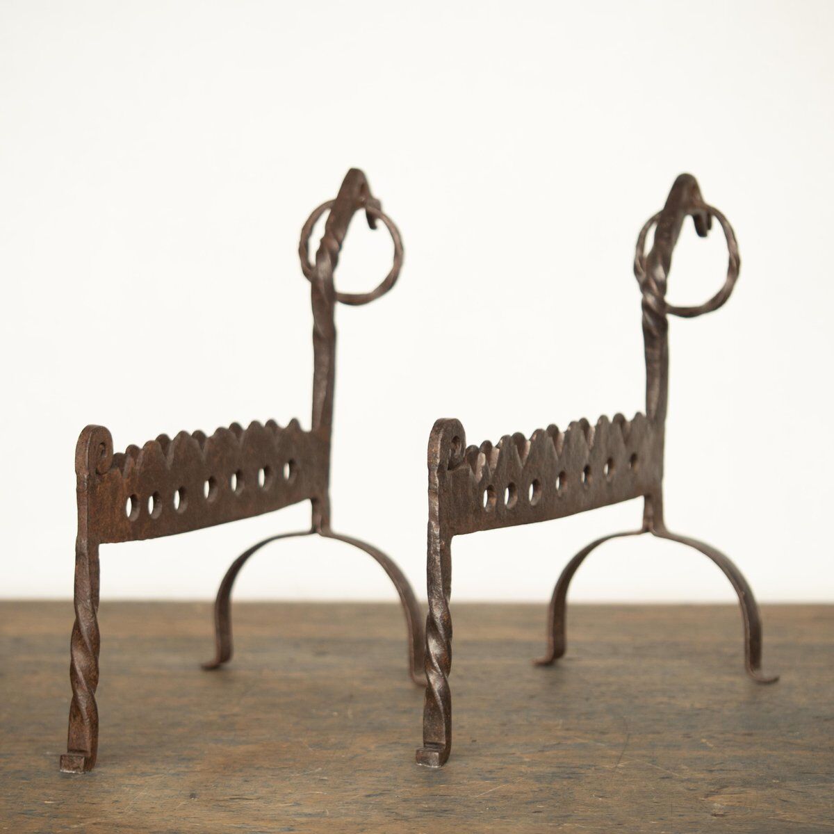 Hand-forged zoomorphic candle holders, Italy, 1950s, set of 2