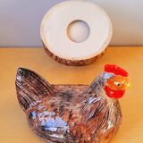 Enameled ceramic chicken terrine 1960