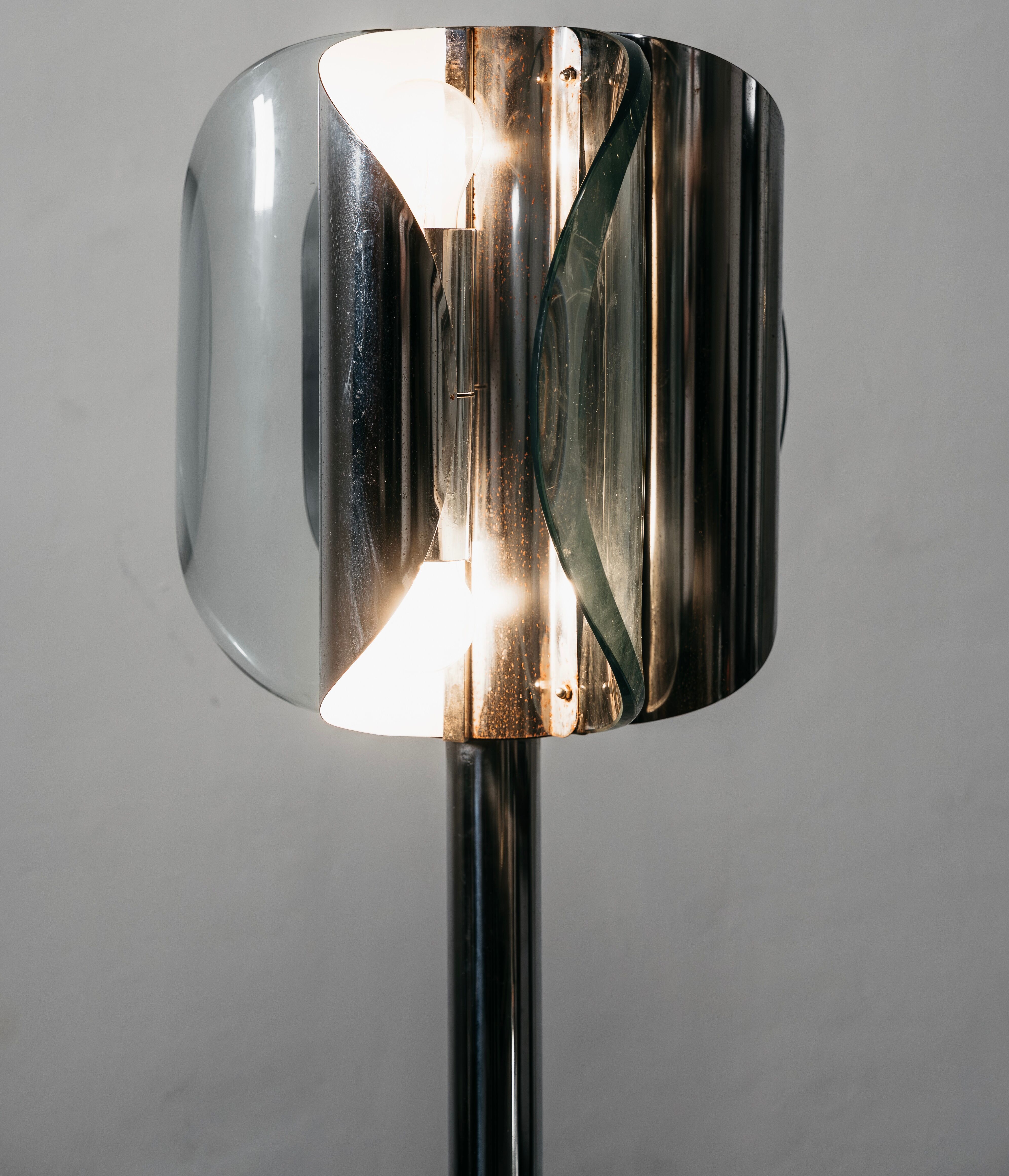 Lampada Da Pavimento Stile Fontana Arte Vintage Design 1970’s Modernar